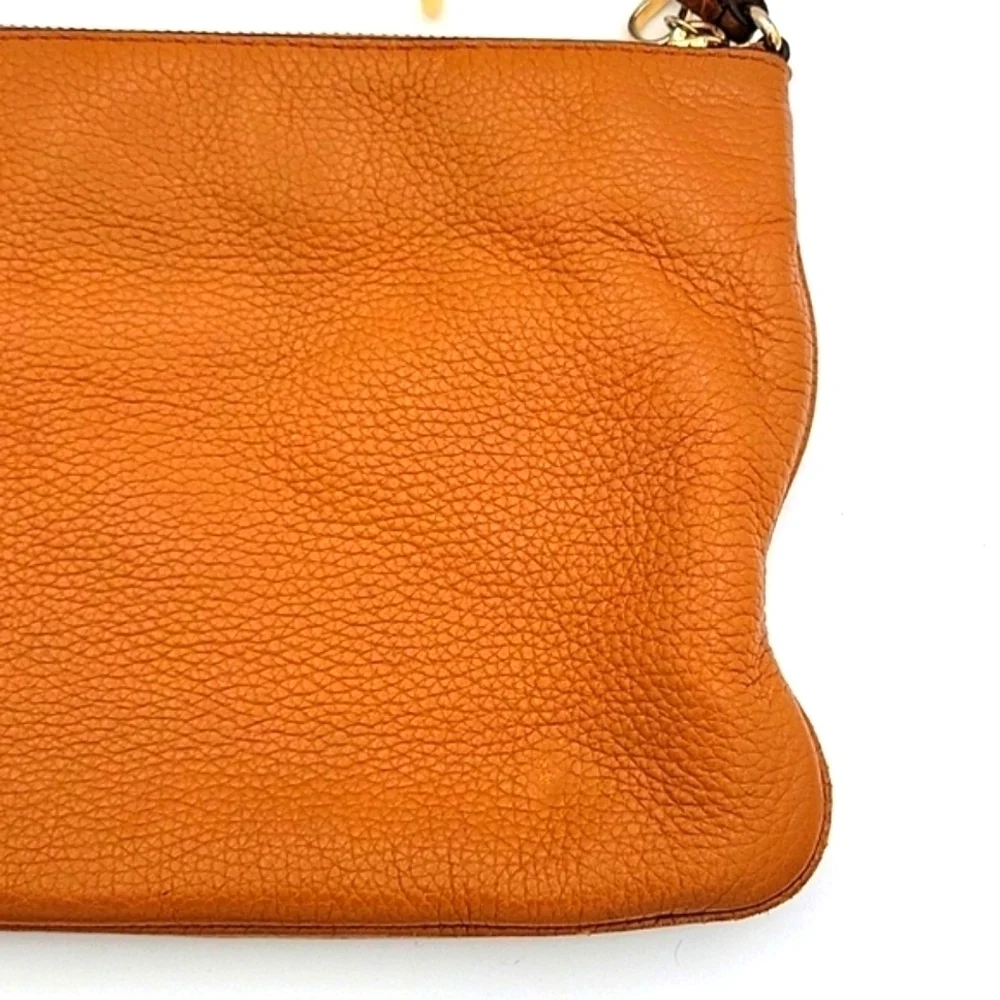MICHAEL KORS Camel Leather Large Wristlet Cars Holder and Zipper pouch inside